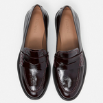 Flattered - Sara nahkaloaferit, patent burgundi