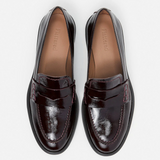 Flattered - Sara nahkaloaferit, patent burgundi