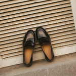 Flattered - Sara nahkaloaferit, patent burgundi