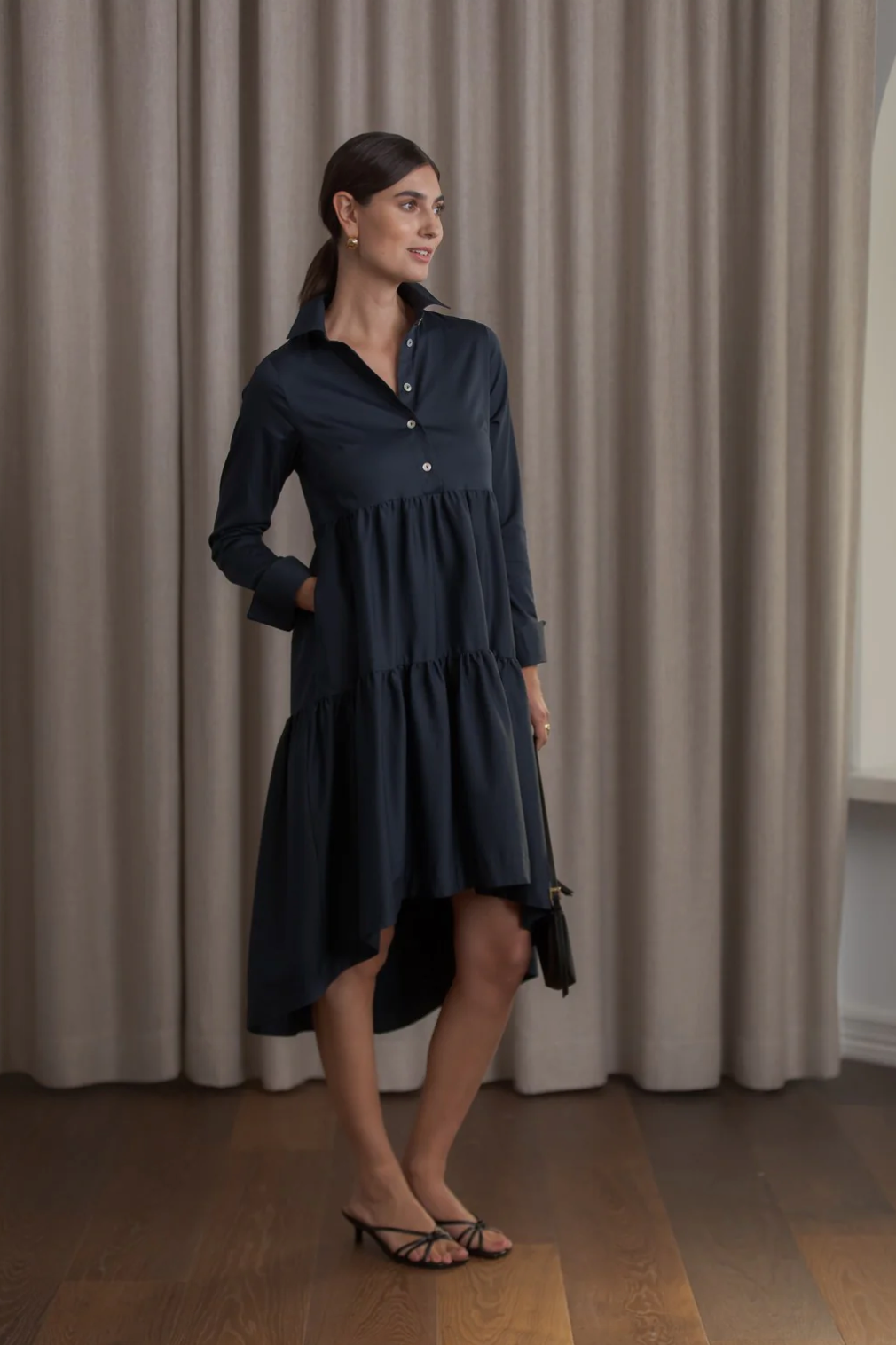 Clarette pitkähihainen mekko, dark navy