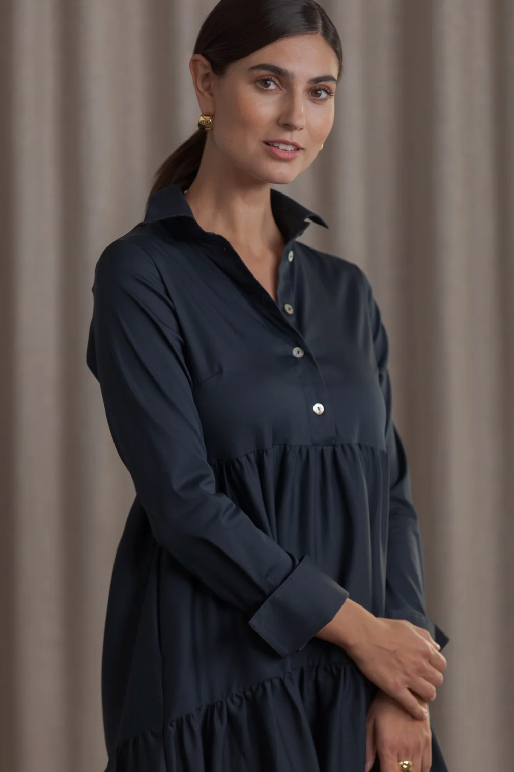 Clarette pitkähihainen mekko, dark navy