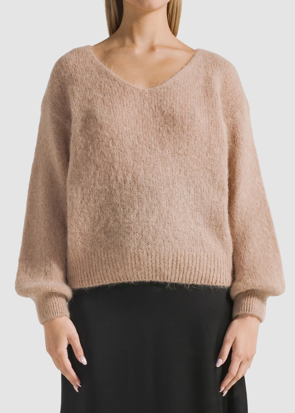 Milana alpakkaneule, medium brown