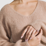 Milana alpakkaneule, medium brown