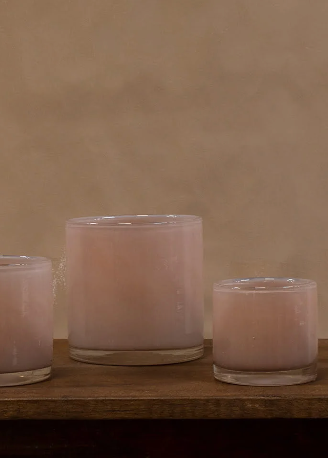 Nilla lasilyhty, light pink Ø10cm