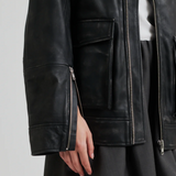 Auras Leather Jacket, black