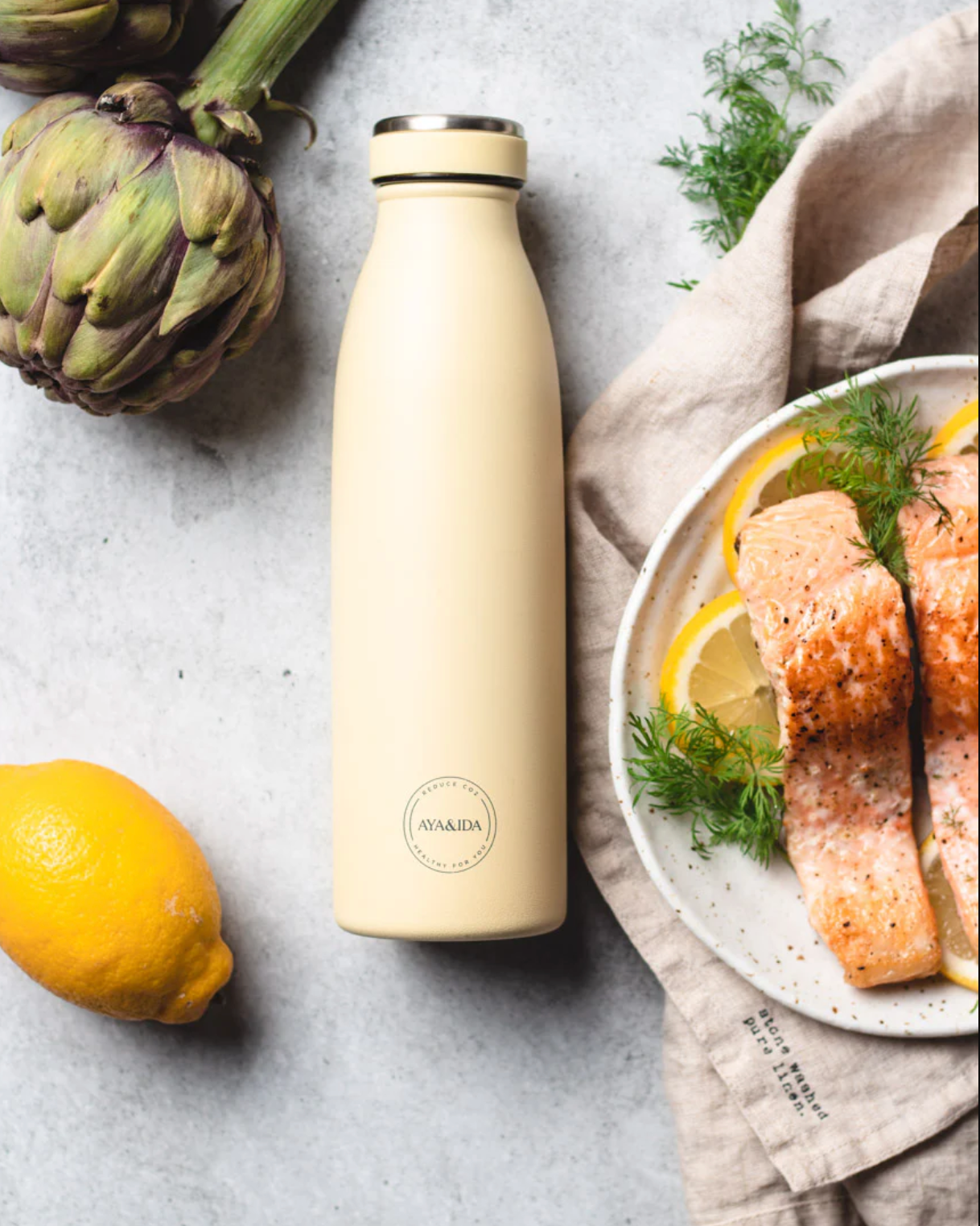 AYA&IDA juomapullo Butter Yellow, 500 ml