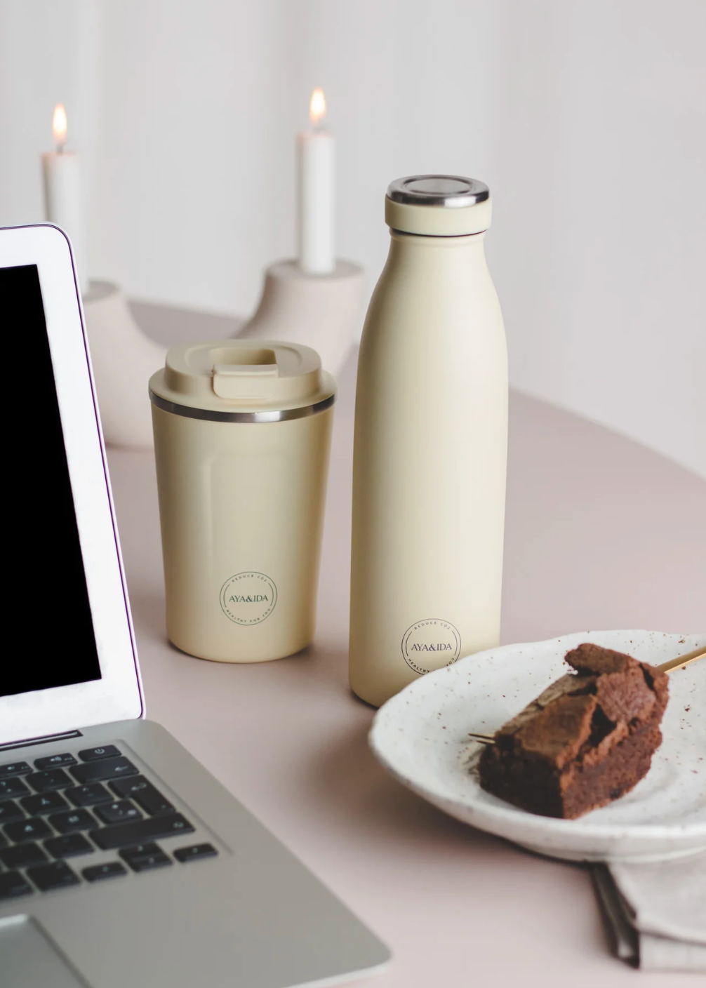 Aya&Ida Cup2Go termosmuki 380 ml, Butter Yellow