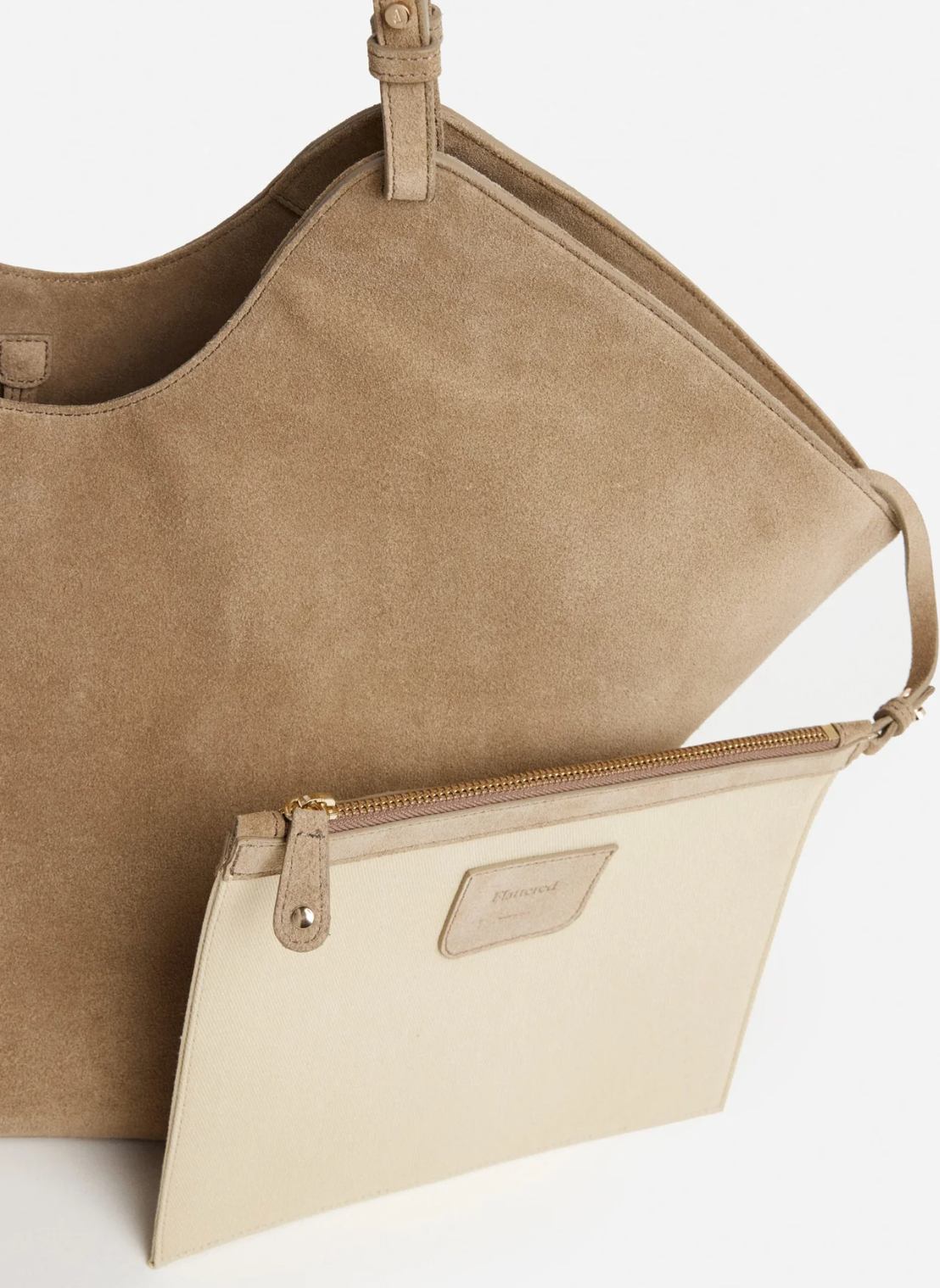 Dahlia tote bag, suede sand