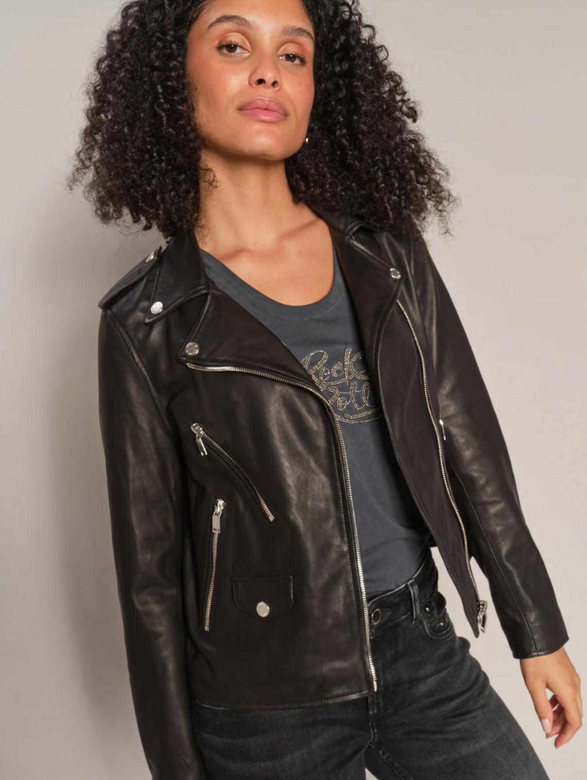 Mitchel Mol Leather Jacket, black