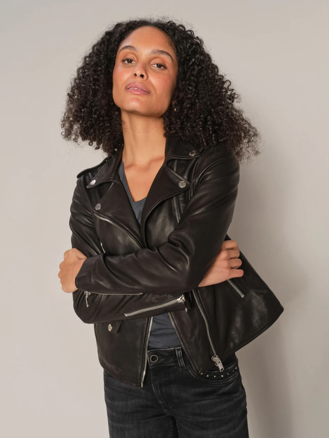 Mitchel Mol Leather Jacket, black
