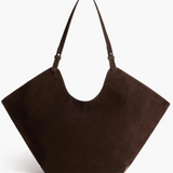 Dahlia tote bag, suede Chocolade