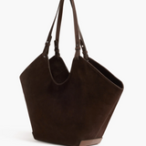 Dahlia tote bag, suede Chocolade