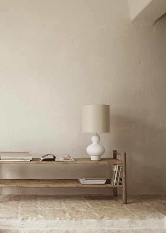 Pöytävalaisin curve, valkoinen