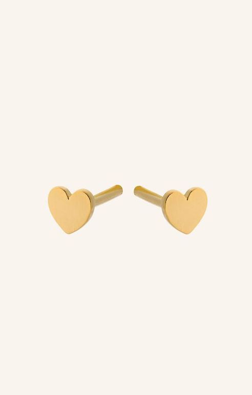 Pernille Corydon - Mini Heart nappikorvakorut, kulta
