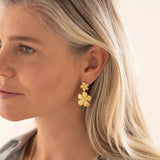 Expressive Aventurine korvakorut, Gold Plated