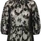 Vivan pusero, Black Sequins on mesh