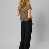 Olly Knit Waterfall toppi, Black Amber Metalic