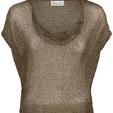 Olly Knit Waterfall toppi, Black Amber Metalic