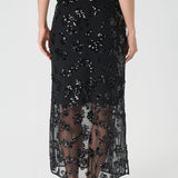 Vivika hame, Black Sequins on mesh
