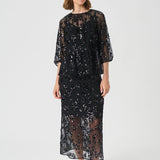 Vivika hame, Black Sequins on mesh