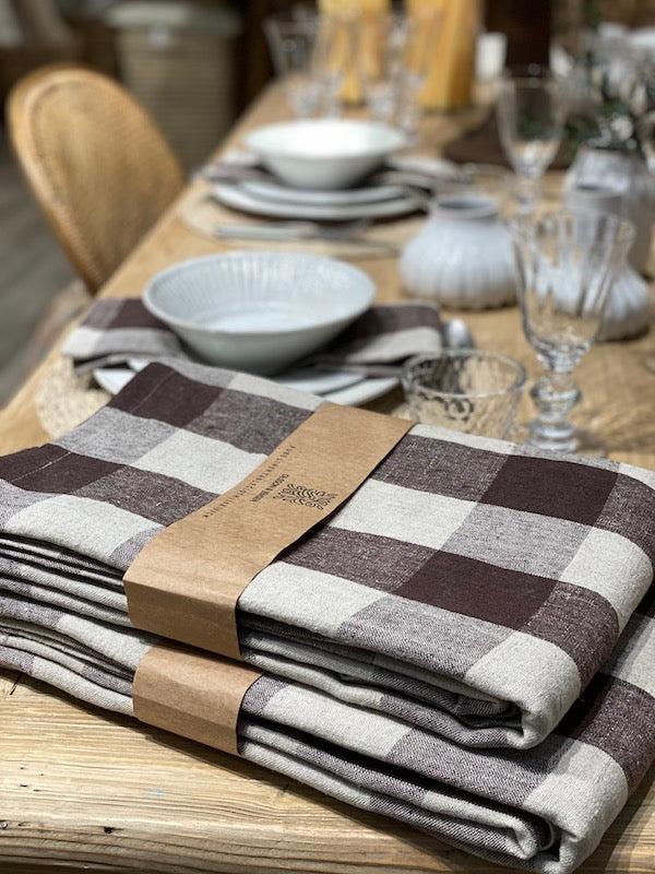 Olsson & Jensen - Johanna pöytäliina 150x300, brown/natural