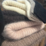 Paksu pipo kid mohair sekoitteesta, Nougat