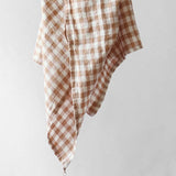 Tell Me More - Keittiöpyyhe pellavaa - ruutu biscuit