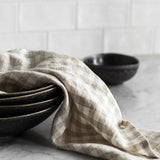 Tell Me More - Keittiöpyyhe pellavaa - ruutu natural