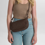 Mini Muse Bag Weave, Dark Brown