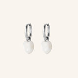 Ocean Heart huggies, Silver
