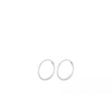 Micro Plain Hoops, Silver 15mm