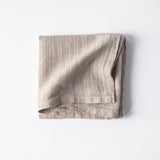 Pellavainen pöytäliina 145x145 cm, Hazelnut Stripe