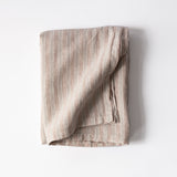 Pellavainen pöytäliina 145x270 cm, Hazelnut Stripe