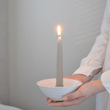 Kynttiläkuppi mini kruunukynttilälle, valkoinen