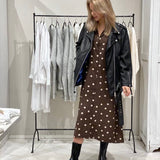 Emelie musta oversize nahkatakki