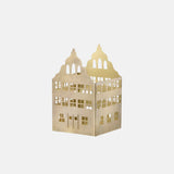 Townhouse kynttilälyhty H16cm, Golden
