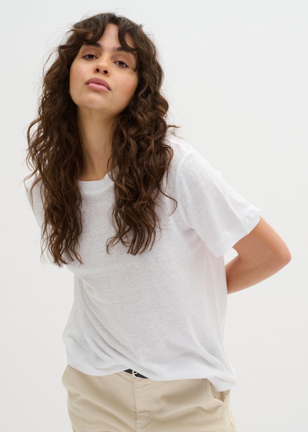 MEW - Lisa t-paita pellavaa, bright white