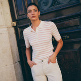 Caliz neule polo-kauluksilla, Peachy