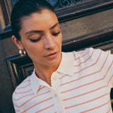Caliz neule polo-kauluksilla, Peachy