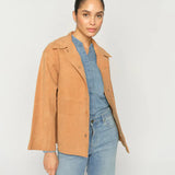 Justina Suede Jacket, Tan