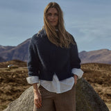 Hulda Knit Zip neuletakki, Salute Navy