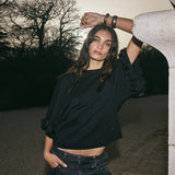 Rosette t-paita ruusuyksityiskohdilla, Black