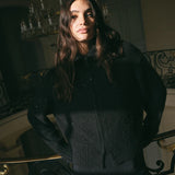 Welma Hulda Knit Zip neuletakki, Black