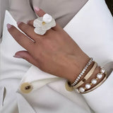 Celine elastic tennisbracelet, Gold