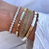 Celine elastic tennisbracelet, Gold