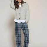 Frankie Knit Cardigan, Light Grey Melange