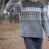 Mia Jacquard neule, Irongrey-Melange