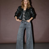 Vicky Stone Wide Jeans, Black