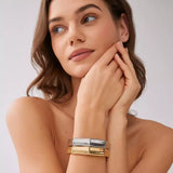 Edgy c shape bangle, Steel