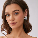 Lilly flower earring, White